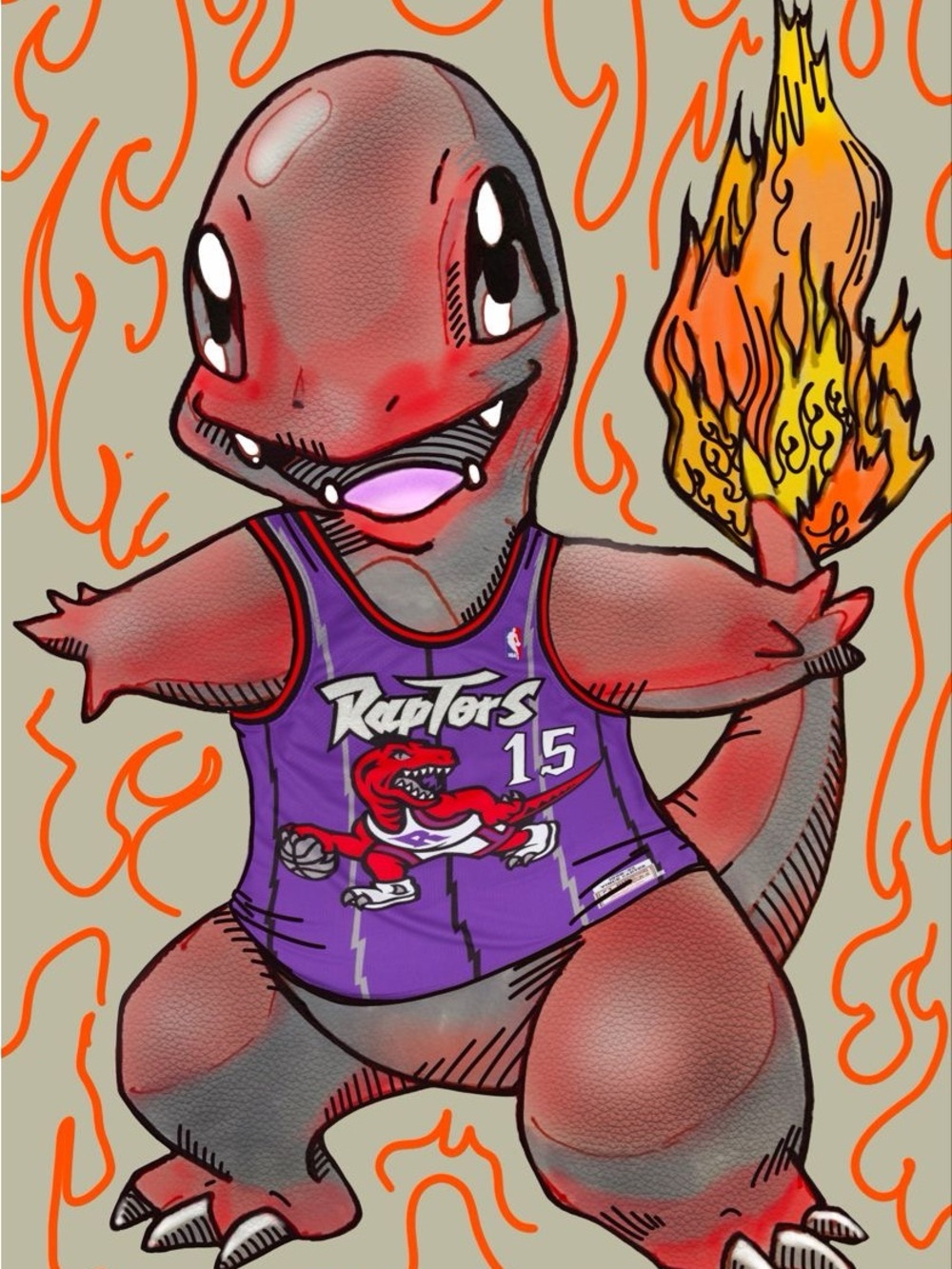 Raptor Charm PRINT - marker + digital